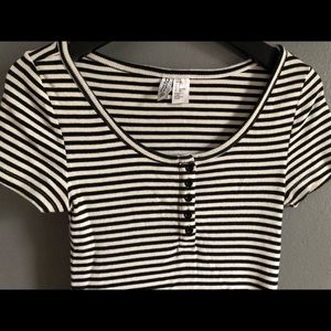 Black and white striped dress